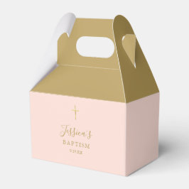 Doop Christening Gouden Kruis Blush Roze Bedankdoosjes