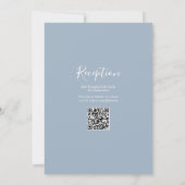 Doop Christening Gouden Kruis Stof Blauw QR Code Kaart (Achterkant)