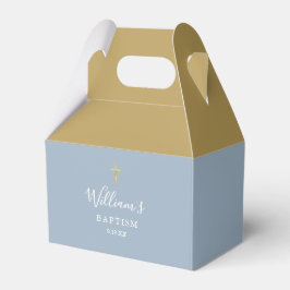 Doop Christening Gouden Kruis Stofblauw Bedankdoosjes