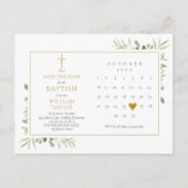 Doop Christening Groene Aankondiging Save The Date (Voorkant)