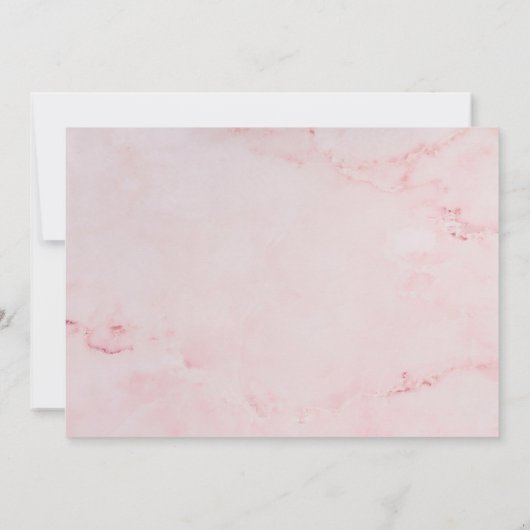 Doop Christening Groenelementen Roze Marmer Foto Bedankkaart (Achterkant)