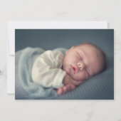 Doop Christening Loofwerk Stof Blauw Foto Bedankkaart (Achterkant)