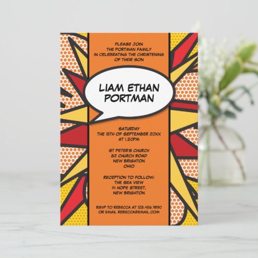 Doop Christening Modern Pret Typografisch Kaart (Staand voorkant)