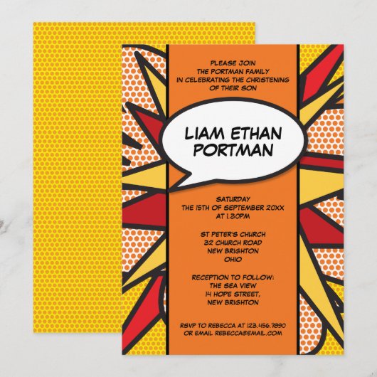 Doop Christening Modern Pret Typografisch Kaart (Voorkant / Achterkant)