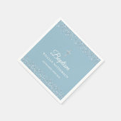 Doop Christening Modern Zilveren Hartjes Servet (Hoek)