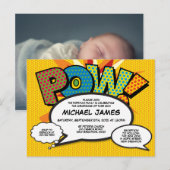 Doop Christening Moderne Foto Stripboek Uitnodiging Briefkaart (Voorkant / Achterkant)