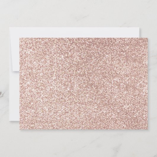 Doop Christening Roze Goud Glitter Foto Bedankkaart (Achterkant)