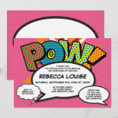 Doop Christening Roze Pret Moderne Stripboek Kaart (Voorkant / Achterkant)