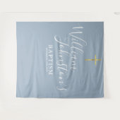 Doop Christening Stof Blauw Foto Achtergrond Wandkleed (Voorkant (horizontaal))