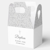 Doop Christening Zilver Stof Bedankdoosjes (Geopend)