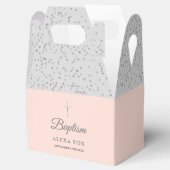 Doop Christening Zilver Stof Sneeuwroze Roze Bedankdoosjes (Geopend)
