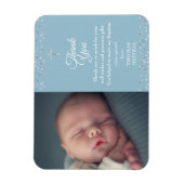 Doop Christening Zilveren Harten Foto Dank Je  Magneet (Verticaal)