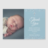 Doop Christening Zilveren Hartjes Foto Dank Je (Voorkant)