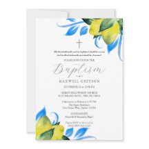 Doop Citroenbladeren Religieus Italiaans Blauw