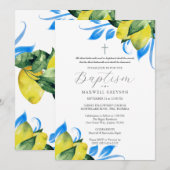 Doop Citroenbladeren Religieus Italiaans Blauw Kaart (Voorkant / Achterkant)