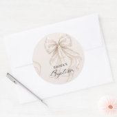 Doop Coquette Strik met Parel Ronde Sticker (Envelop)