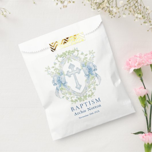 Doop Cross Crest Groen Baby Jongen Bedankzakje (Gezegeld)