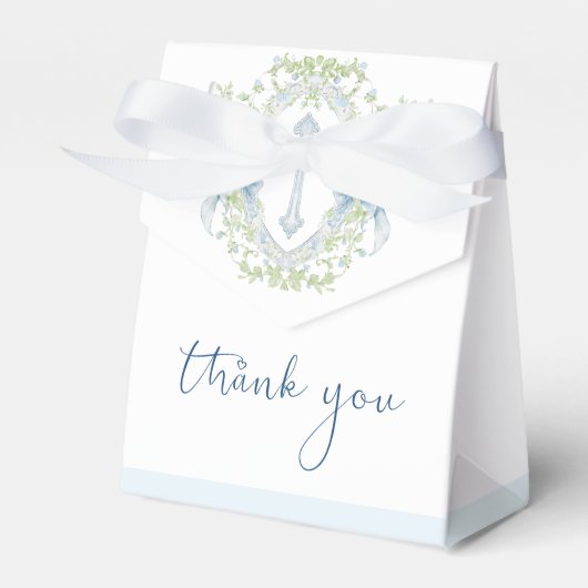 Doop Cross Crest Groen Baby Jongen Favor Box Bedankdoosjes (Voorkant Zijde)