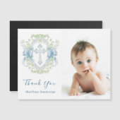 Doop Cross Crest Groen Baby Jongen fotomagneet (Voorkant / Achterkant)