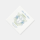 Doop Cross Crest Groen Baby Jongen Servet (Hoek)