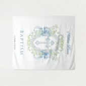 Doop Cross Crest Groen Baby Jongen Wandkleed (Voorkant (horizontaal))