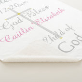 Doop Cross Meisje Roze Rammelaar Medium Sherpa Deken (3/4)