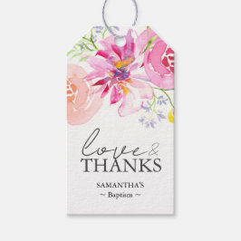 Doop Custom Favor Tags Waterverf Bloemen Cadeaulabel
