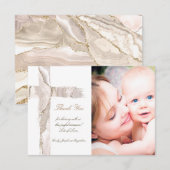 Doop dank u beige roze Heilig Kruis Kaart (Voorkant / Achterkant)