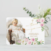 Doop Dank u Fotokaart Bedankkaart (Staand voorkant)