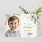 Doop Dank u Fotokaart Bedankkaart (Staand voorkant)