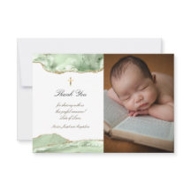 Doop dank u groene agaat uitnodiging