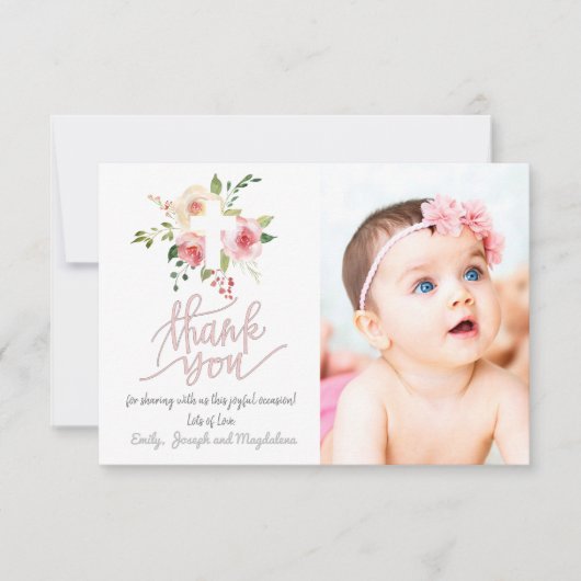 doop dank u meisje kaart (Voorkant)