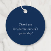 DOOP DANK U moderne gouden kruis jongen marine bla Bedankjes Labels (Achterkant)