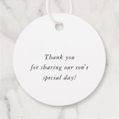 DOOP DANK U moderne zilveren kruis zwart wit Bedankjes Labels (Achterkant)