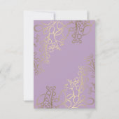 Doop dank u paarse waterverf bloemen kaart (Achterkant)