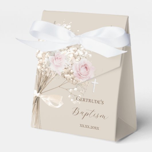 Doop delicate boeket cadeautje doos bedankdoosjes (Voorkant Zijde)