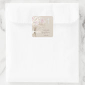 Doop delicate boeket  vierkante sticker (Tas)