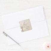 Doop delicate boeket  vierkante sticker (Envelop)