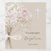 Doop delicate boeket  wijn etiket (Enkel label)