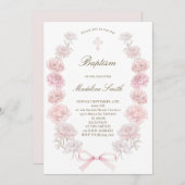 Doop delicate pioenen lijst kaart (Voorkant / Achterkant)