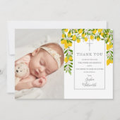 Doop doop citroenen bloesem groen foto bedankkaart (Voorkant)