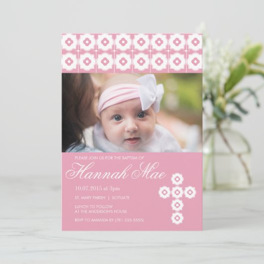 Doop, doop, Communie Uitnodiging - Meisje (Staand voorkant)