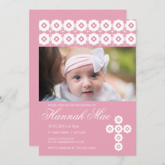 Doop, doop, Communie Uitnodiging - Meisje (Voorkant / Achterkant)