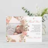 Doop doop doop Baby Rozen tuin foto Bedankkaart (Staand voorkant)