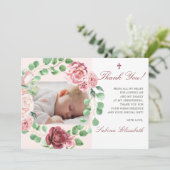 Doop doop doop Baby tuin bloemen foto Bedankkaart (Staand voorkant)