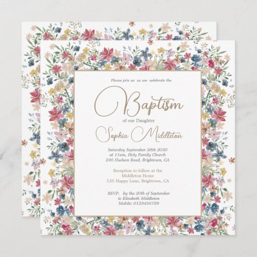 Doop doop doop Elegante Bloemen Religieus Kaart (Voorkant / Achterkant)