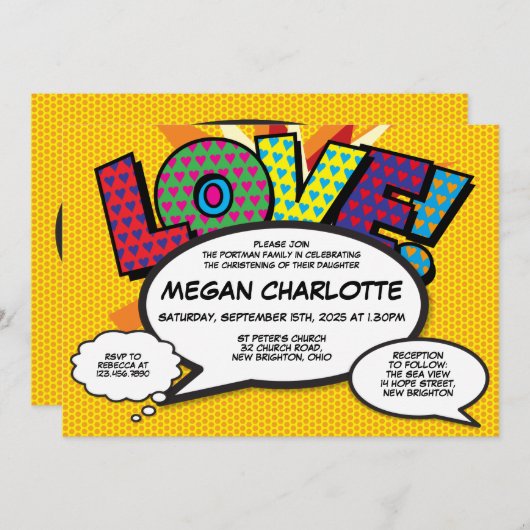 Doop doop doop liefde moderne leuke strip kaart (Voorkant / Achterkant)