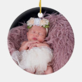 Doop doop doop Waterverf zacht roze bloemen Keramisch Ornament (Achterkant)