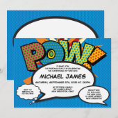 Doop doop doopsel Modern Fun Blue Comic Kaart (Voorkant / Achterkant)