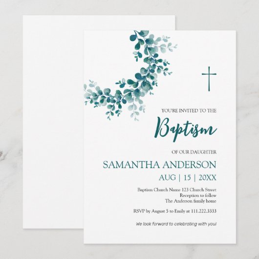 Doop doop Eucalyptus groen Kaart (Voorkant / Achterkant)